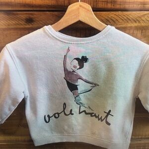 Girls' Light Pink Graphic Ballet Sweatshirt